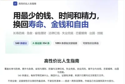 推荐GitHub开源书籍 —《#高性价比人生指南#》