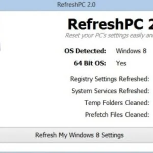 系统修复：RefreshPC恢复WinXP/7/8系统注册表和服务到默认配置