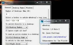 mDesktop – 在 Windows 中创建多个虚拟桌面