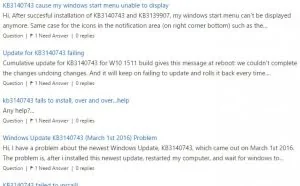 Windows 10 KB3140743累积更新仍然对许多PC造成了破坏