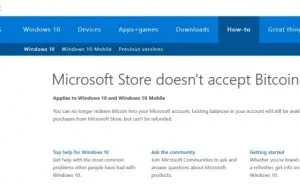 微软Windows 10商店不再接受比特币