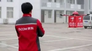 京东送货无人机真机亮相 正在农村测试试飞