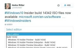 Windows 10 Build 14342 ISO镜像开放下载