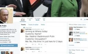 普京Twitter模仿账号被删 遭网友竭力反对后回归