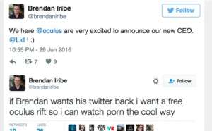 Oculus公司首席执行官公司的Twiter账号被黑