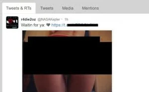 NASA开普勒Twitter账号被黑：发布女性屁股特写照