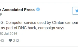DNC遭泄露的近2万封邮件中包括了克林顿竞选团队的邮件