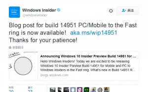 Windows 10新版14951推送：修复游戏大作安装BUG