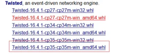 在Python3.5下安装和测试Scrapy爬网站