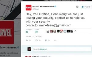漫威娱乐官方Twitter账号被黑客团队OurMine攻破