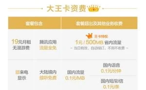 联通腾讯大王卡/支付宝蚂蚁宝卡/百度大神卡资费对比