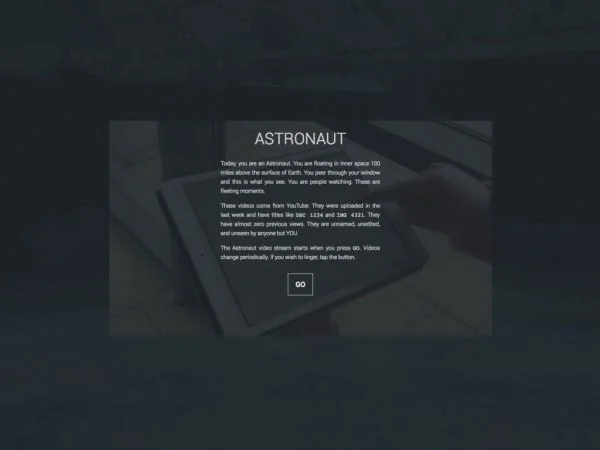Astronaut.io：一个专为无名视频打造的网站