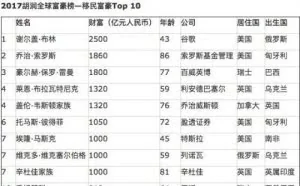 最新全球移民富豪榜：谷歌布林2500亿元排第一