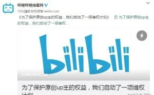 B站启动“维权计划”：重拳打击侵权、盗版行为！