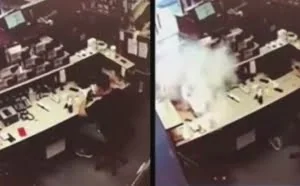 监控视频捕捉到iPhone在维修点爆炸的瞬间