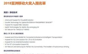 GSMA公布2018移动大奖入围名单 国内两重量手机现身