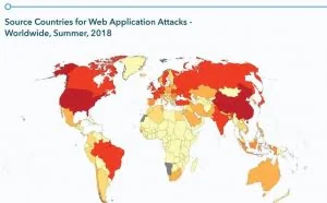 2018全球Web攻击十大目标国家：中国排第八