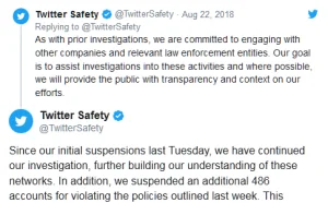 Twitter再次封掉486多个虚假账号