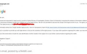 Google发邮件通知用户FBI正在调查他