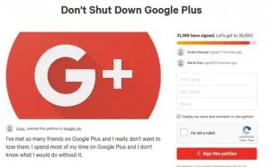 [图]超3万人请愿谷歌不要关闭Google+