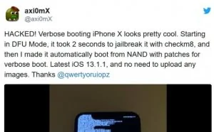 “Checkm8”漏洞确认可被用来越狱运行iOS 13.1.1的iPhone X