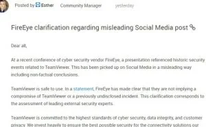 TeamViewer：黑客攻击事件并非最近发生