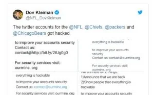 黑客劫持了将近一半NFL球队的Twitter帐户 或仍在继续