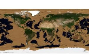 NASA模拟地球海洋消失后景象