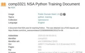 美国国家安全局 NSA 公开内部Python 培训文档