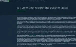 为追回被盗的近12万枚比特币，Bitfinex 将为黑客提供 25% 的奖励