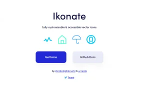 非常流行的开源图标库，完全开源免费，可商用——ikonate