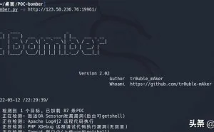 开源漏洞检测/利用工具POC-bomber，可用于渗透和红队快速打点