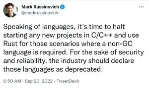 程序员吵起来了：微软一CTO呼吁停用C/C++编程 Rust可取代之