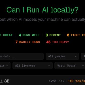 Canirun.ai: 一个专门用来帮你判断“我的电脑/设备能不能本地跑某个AI大模型”的免费  ...