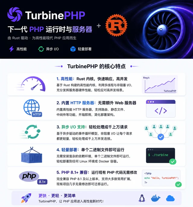 TurbinePHP，一个内置服务器的下一代 PHP 运行时
