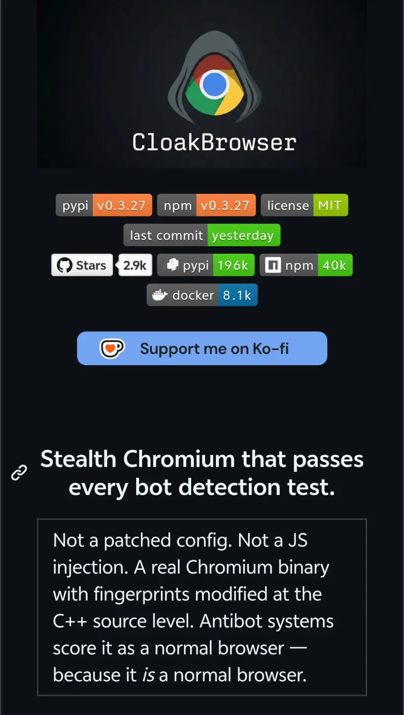 CloakBrowser：30项反爬测试全通过！这个隐身浏览器让爬虫彻底告别被封 ...