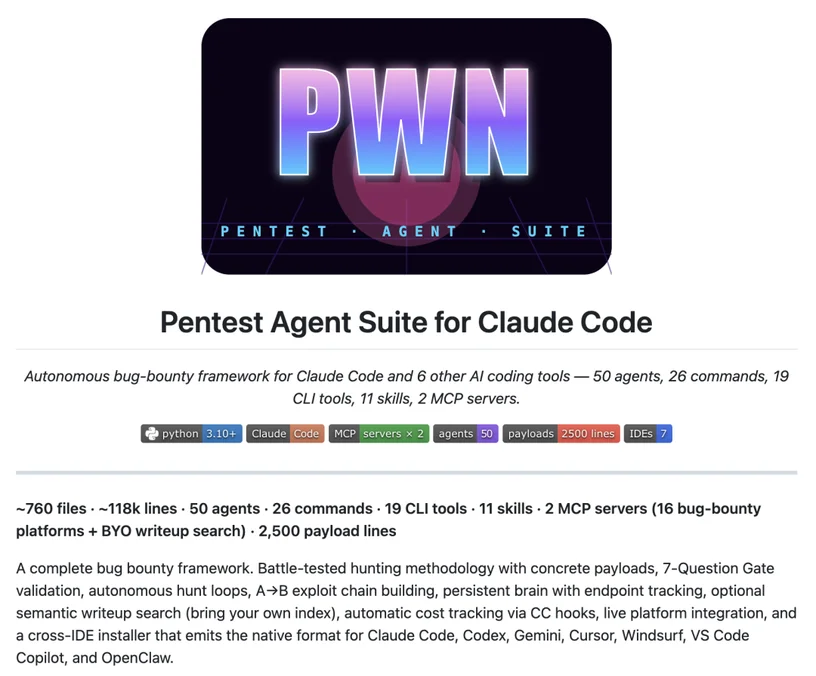 开源项目介绍：工具 Pentest Agent Suite 实现自动化漏洞挖掘
